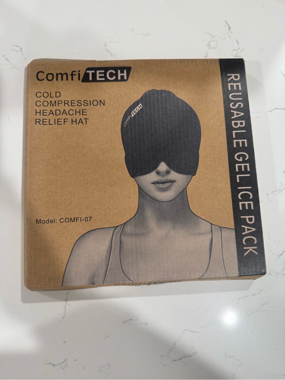 Black Cold Compression Headache Relief Hat